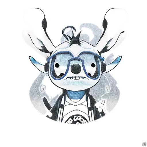 stitch anime tattoo design idea