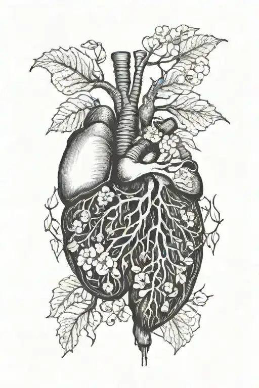 lung transplant life turning into new life tattoo design idea
