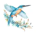 kingfisher flying tattoo design idea