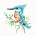 kingfisher flying tattoo design idea