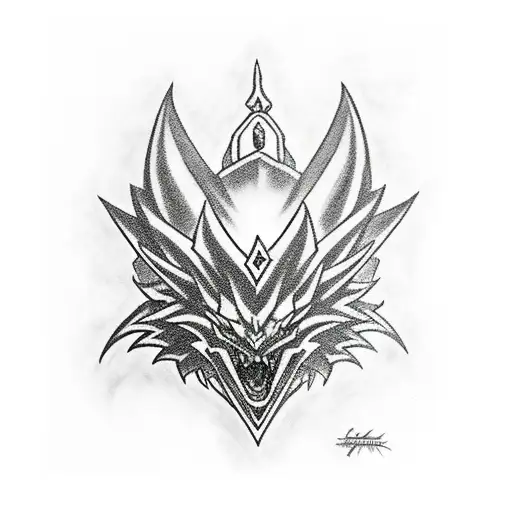 A fierce duel between two iconic Yugioh monsters tattoo design idea