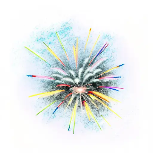 school bus flying through galaxy with fireworks in background  tattoo design idea