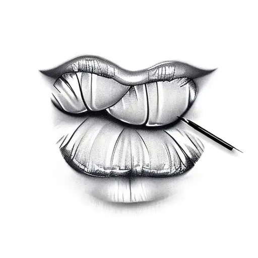 lips tattoo design idea