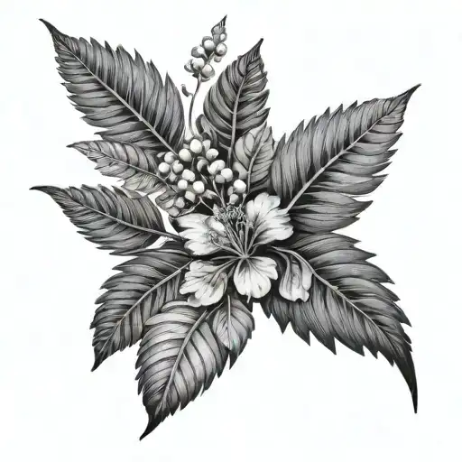 huckleberry and fern tattoo design idea