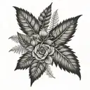 huckleberry and fern tattoo design idea