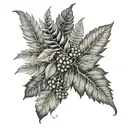 huckleberry and fern tattoo design idea