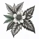 huckleberry and fern tattoo design idea