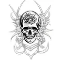 skull spider tattoo design idea