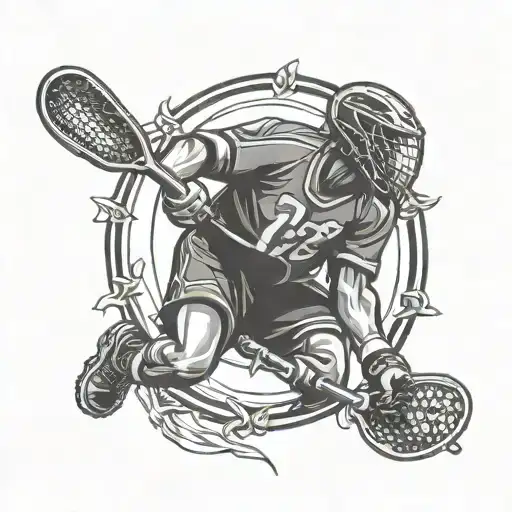 field lacrosse player tattoo design idea