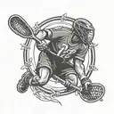 field lacrosse player tattoo design idea