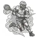 field lacrosse player tattoo design idea