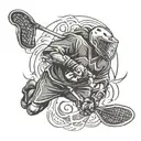 field lacrosse player tattoo design idea