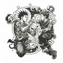 brothers about a suminagashi galaxy tattoo design idea