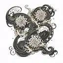 brothers about a suminagashi galaxy tattoo design idea