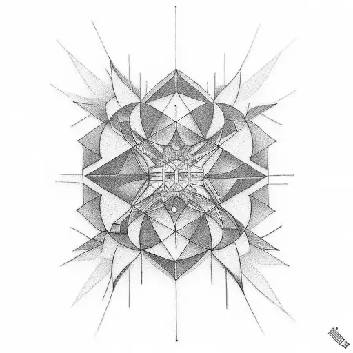 Geometric tattoo about the concept of perspective, lots of detail with quote tattoo design idea