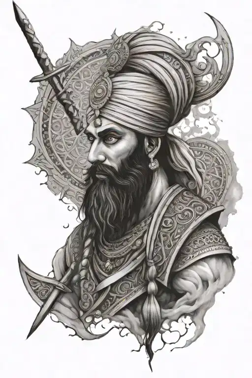 Sikh warriors, Sikh scriptures  tattoo design idea