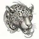 mechanical jaguar tattoo design idea