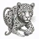 mechanical jaguar tattoo design idea