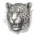 mechanical jaguar tattoo design idea