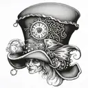 mad hatter hat tattoo design idea