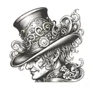 mad hatter hat tattoo design idea