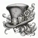mad hatter hat tattoo design idea