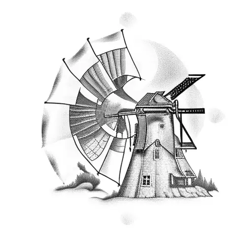 Frisian flag and windmill tattoo design idea