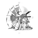 Frisian flag and windmill tattoo design idea