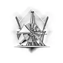 Frisian flag and windmill tattoo design idea