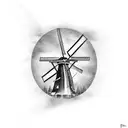 dutch windmill with Friesland flag tattoo design idea