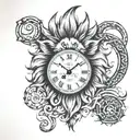 1937 number clock, lion tattoo design idea