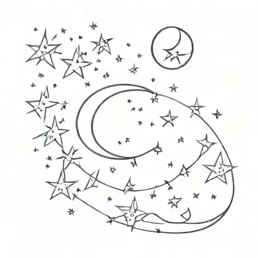 write "per aspera ad astra" and add little cute stars and moon tattoo design idea