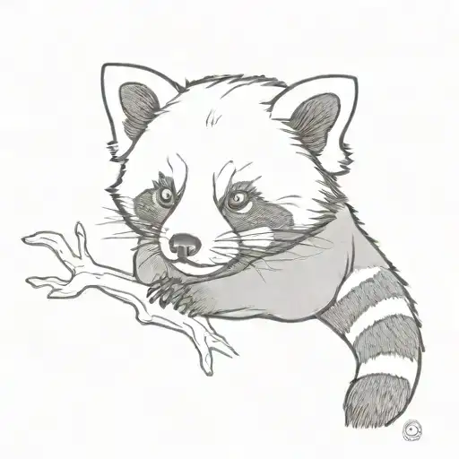 red panda with raccon and a ferit tattoo design idea