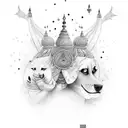 mor pankh with govind name tattoo design idea