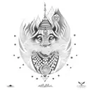 mor pankh with govind name tattoo design idea
