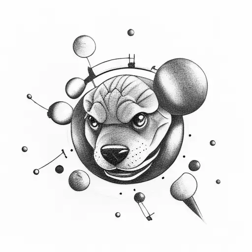 pluto on a skateboard tattoo design idea