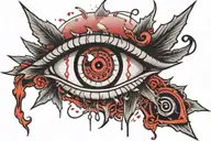 sharingan eye with tears falling tattoo design idea