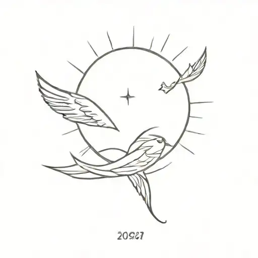 calendar paper flying towards the sun tattoo design idea