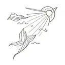 calendar paper flying towards the sun tattoo design idea