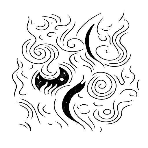 bonfire in the beach with moon and moon reflect in the water tattoo design idea