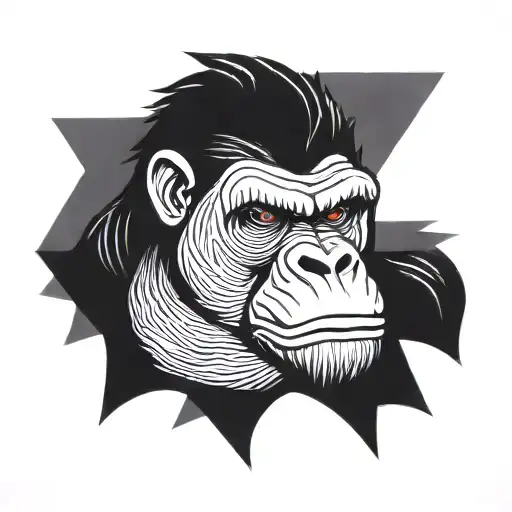 angry white gorilla tattoo design idea