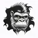 angry white gorilla tattoo design idea