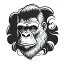 angry white gorilla tattoo design idea
