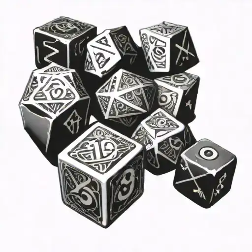 dungeons and dragons dice set tattoo design idea