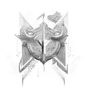 Roman Numeral 5 mixed with letter S tattoo design idea