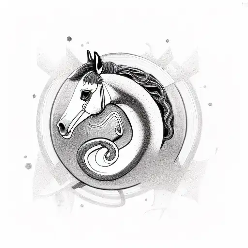 Horse, peace, 5 Elements , snake , infinity & Musical Notes tattoo design idea