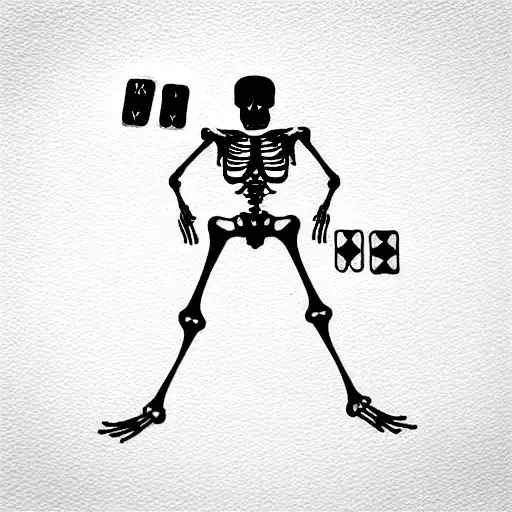 skeleton  with deck of cards and beer tattoo design idea