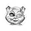 star with chucky theme tattoo design idea