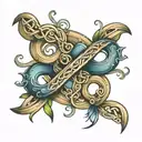 it cant rain forever infinity symbol intertwined tattoo design idea