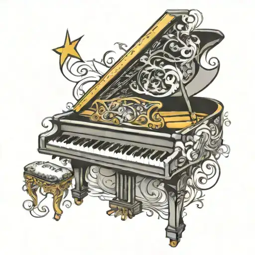 piano tattoo design idea